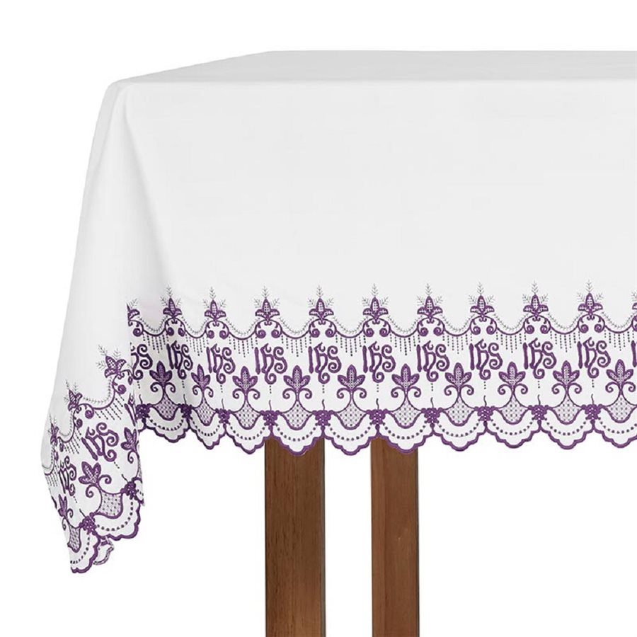 Purple IHS Altar Frontal, 96" x 50"