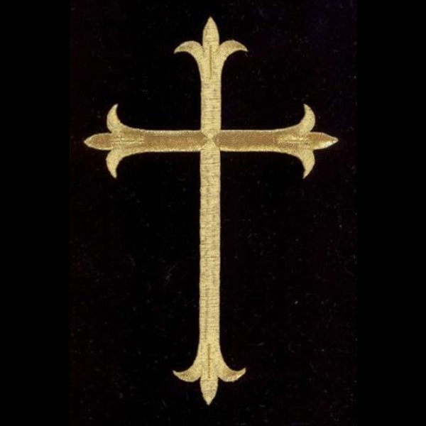 Motif brodé 5" x 8" (12.7 x 20.3 cm) Croix Doré Métallique Motif brodé 5" x 8" (12.7 x 20.3 cm) Croix Doré Métallique