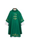 Chasuble & Étole verte L5062 100% polyester