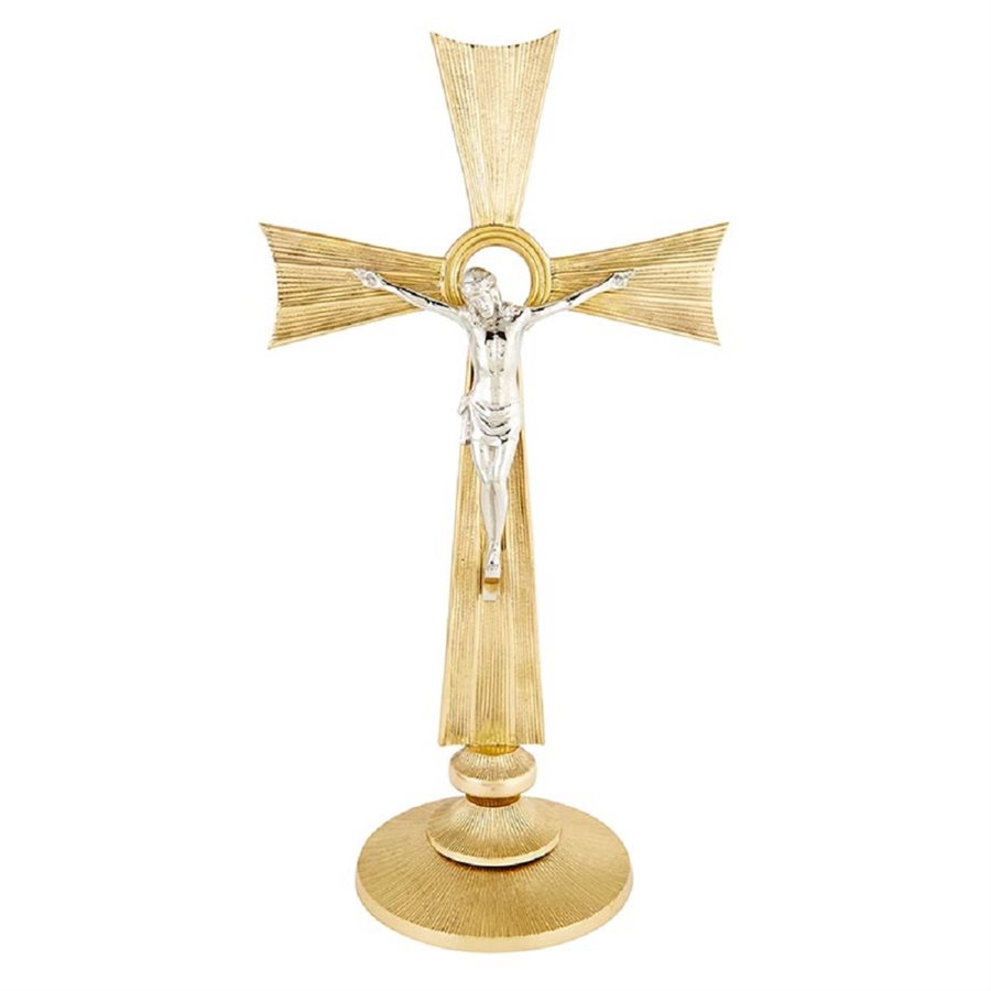 Crucifix d'autel 21 7 / 8" (55.5 cm) Ht. en laiton poli