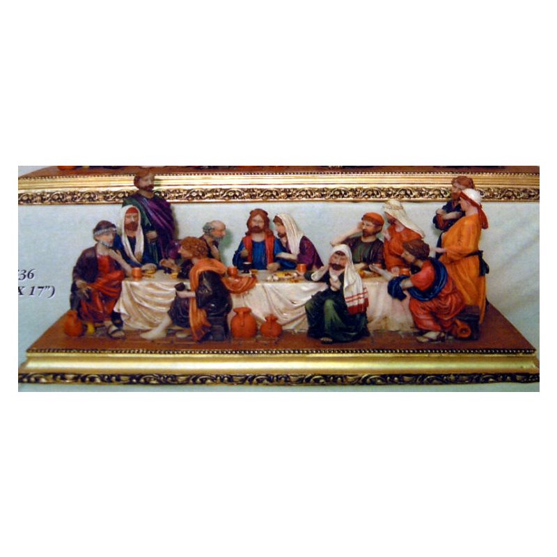 Resin Last Supper, 7.5" x 17" (19 x 43 cm)