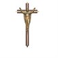 Crucifix 10" (25.5 cm) Bois de noyer, Corpus Ress. plaqué or