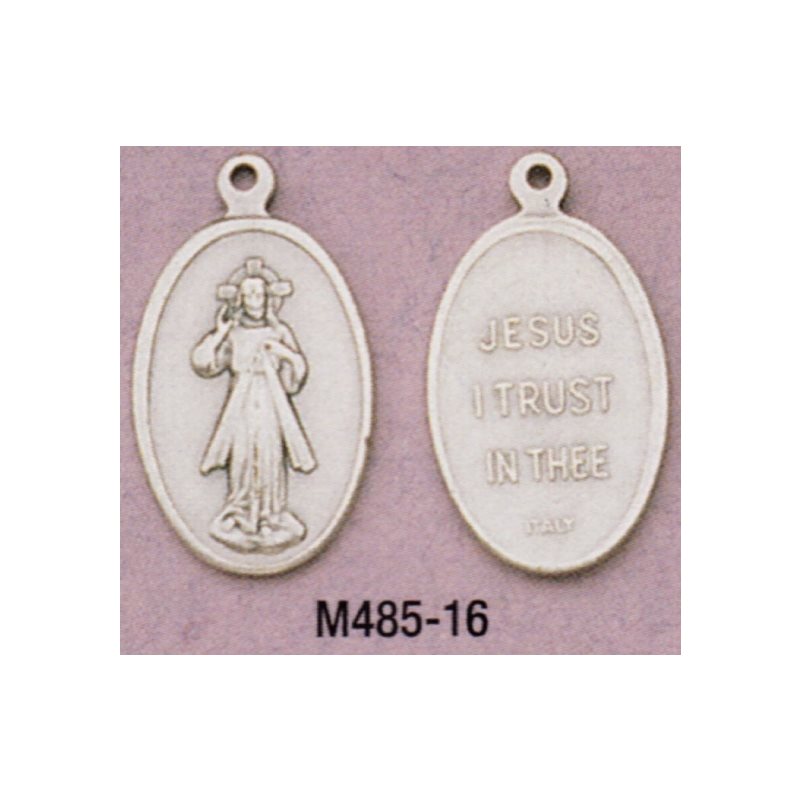 Médaille Jésus Miséricordieux 7 / 8" (2.2 cm) en métal oxydé