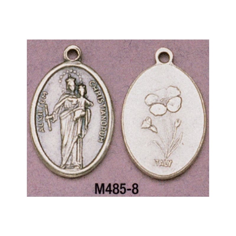Médaille N-D. Aide du Chrétien 7 / 8" (2.2 cm) en métal oxydé