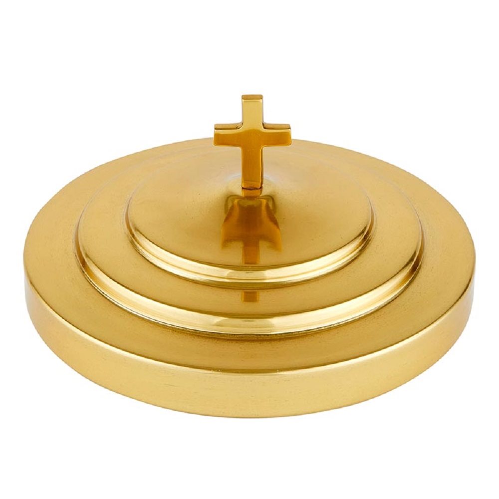 Brass-Tone Aluminum Small Communion Tray Cover, 8 1 / 4" Dia.