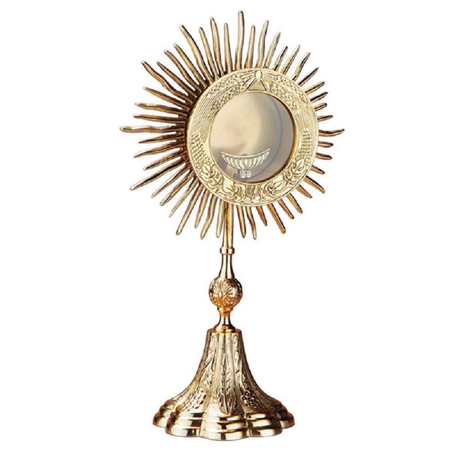 Grapes and Wheat Monstrance with Luna, 14" Ht.