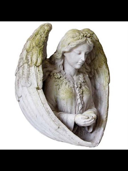 Statue Ext. Ange mangeoire pour oiseau 11" (28 cm) Ht. FDV