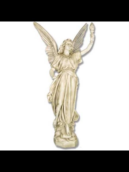 Statue Ext. Ange flambeaux gauche 45" (114 cm) Ht. en FDV