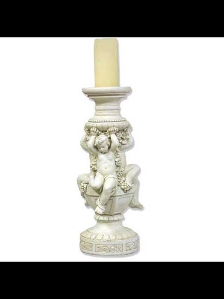 Fiberglass Cherubs Of Capri Candleholder, 21" (53 cm) Ht.