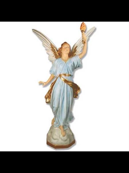 Colored Fiberglass Angel Of Light-Left Indoor Statue, 64" Ht