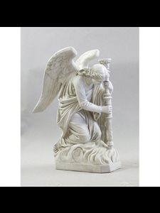Fiberglass Bergama Angel -Left Statue, 35" (89 cm) Ht.