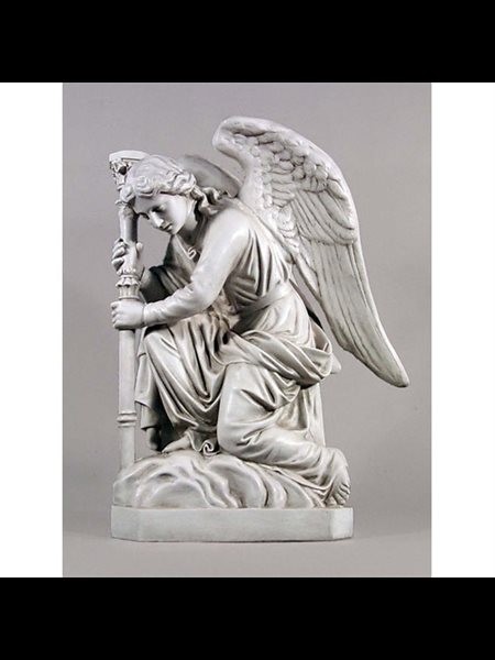 Fiberglass Bergama Angel -Right Statue, 35" (89 cm) Ht.