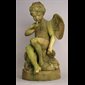 Fiber Stone Outdoor Statue Mischievious Angel, 37" (94 cm) H