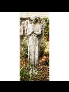 Fiber Stone Ourdoor Statue Angel Cari Hands Prayer, 21" Ht.