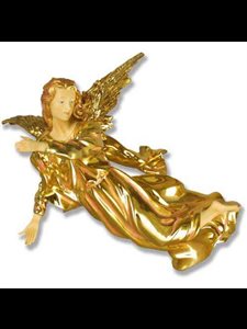 Fiberglass Winged Hanging Angel, 14.0"W 16.0"D 17.0"Ht.