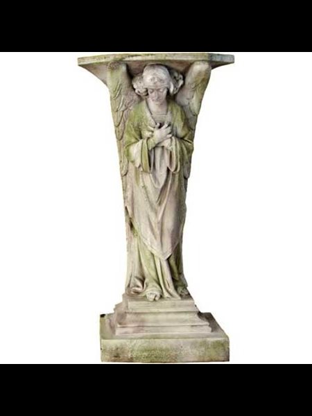 Fiber Stone Outdoor Devotion Angel Cross Ped, 38" (96.5 cm)