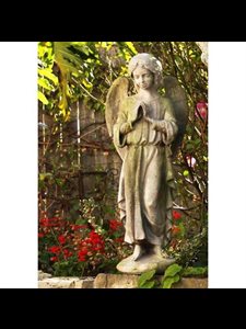 Fiber Stone Outdoor Statue Angel Afriel, 24" (61 cm) Ht.