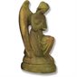 Fiber Stone Outdoor Statue Angel St. Anne Hands Cross 21" Ht