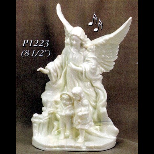 Ange Gardien musical 8.5" (21.6 cm) en porcelaine