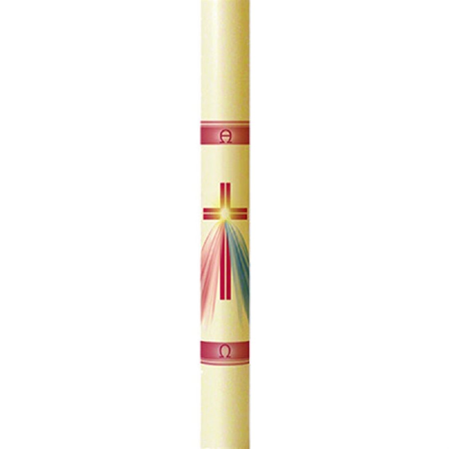 Paschal candle 1 3 / 4" x 27" Divine Mercy