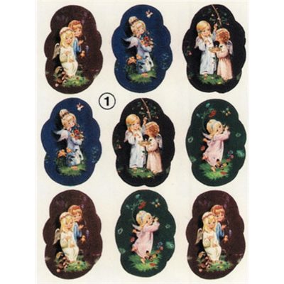 Religious Sticker of Angels / Sheet of 9-pcs