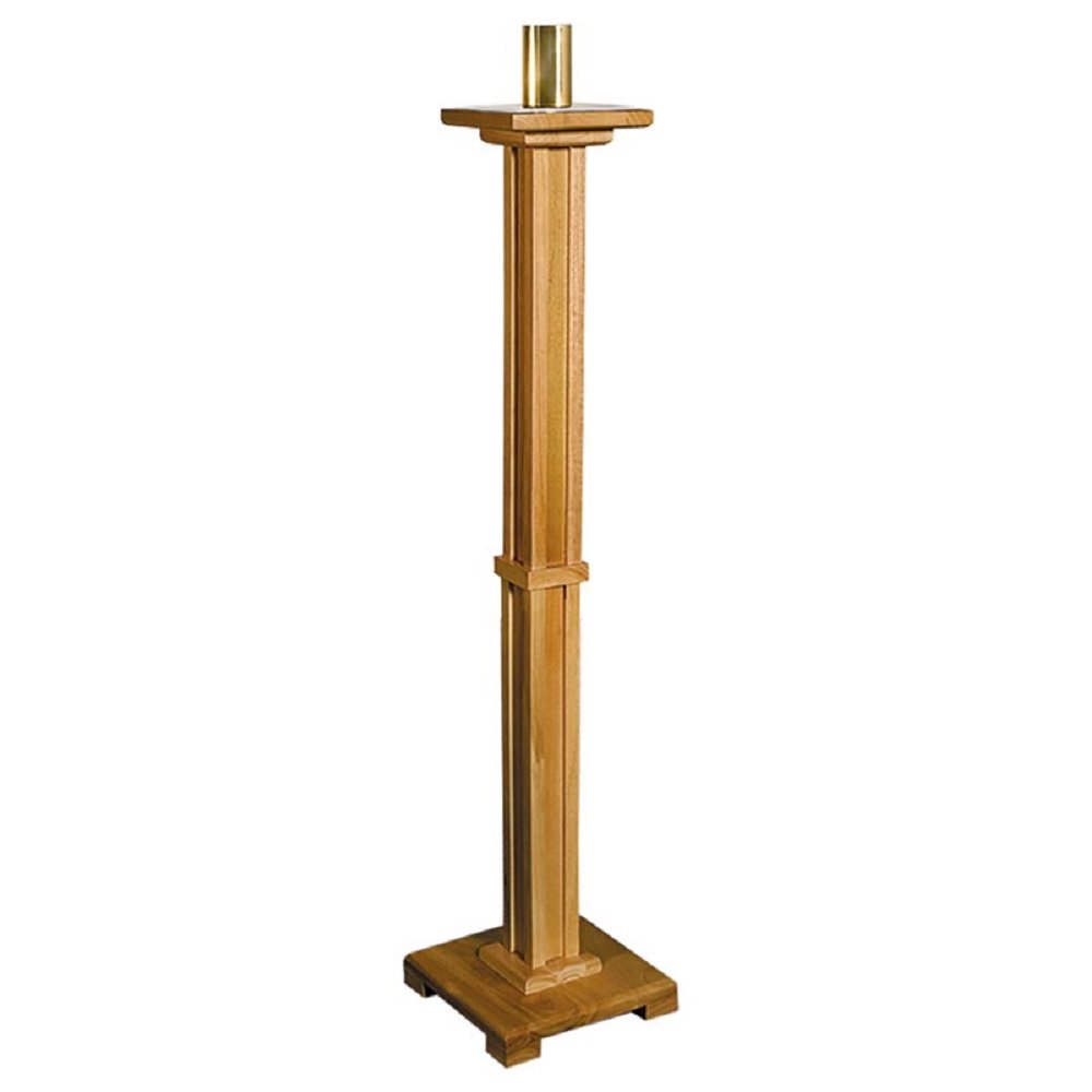 Paschal Candleholder - Pecan Stain, 43" Ht.