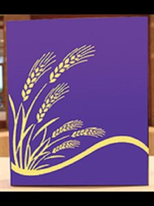 Cahier cartable de cérémonie avec gerbe de blé VIOLET