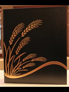 Cahier cartable de cérémonie avec gerbe de blé NOIR