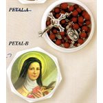 Chapelet de rose véritable dans une boite de Sainte Thérèse