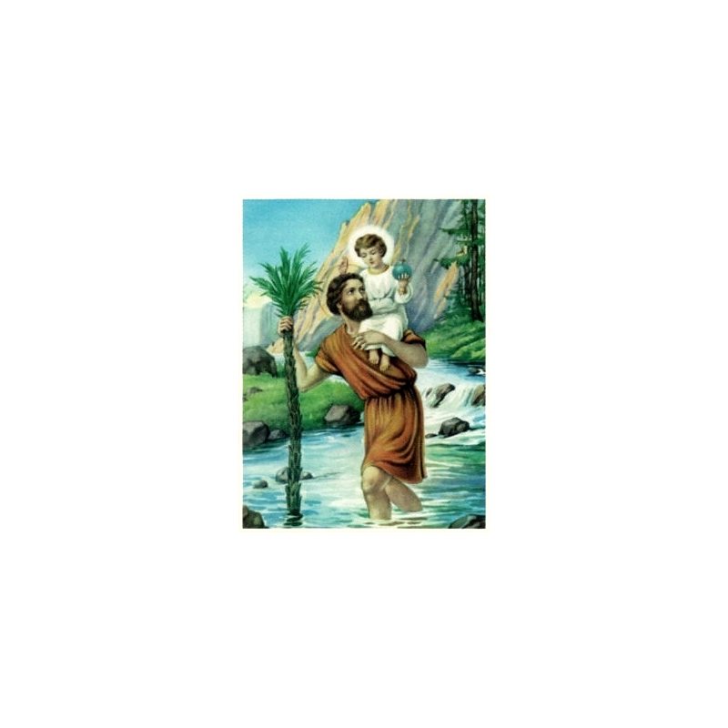 Image Saint Christophe 7.5" x 10.25" (19 x 26 cm) / un Image Saint Christophe 7.5" x 10.25" (19 x 26 cm) / un
