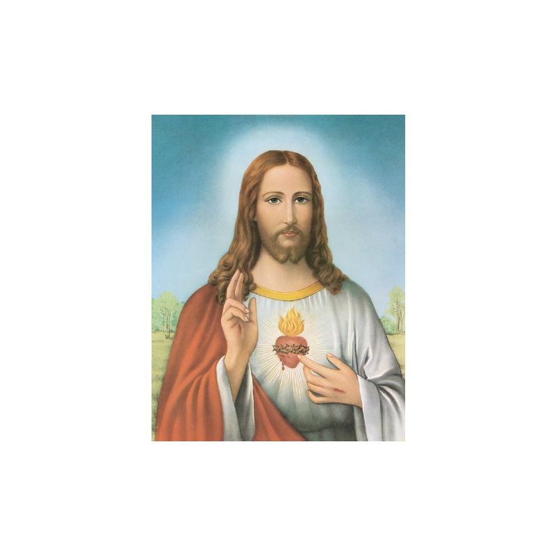 Image Sacré-Coeur de Jésus 8" x 10" (20 x 25 cm) / un