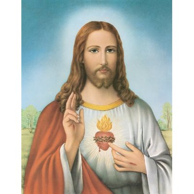 Image Sacré-Coeur de Jésus 8" x 10" (20 x 25 cm) / un