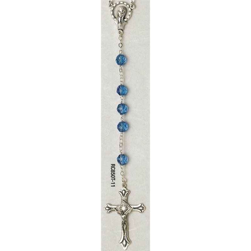 Bohemia crystal Rosary Sapphire 7mm