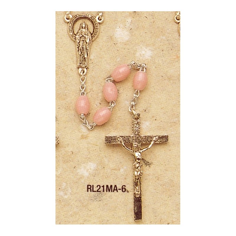 Plastic Rosary Pink 5mm