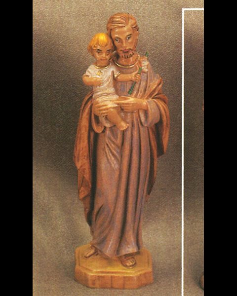 Statue Saint Joseph 8" (20 cm) en résine italienne