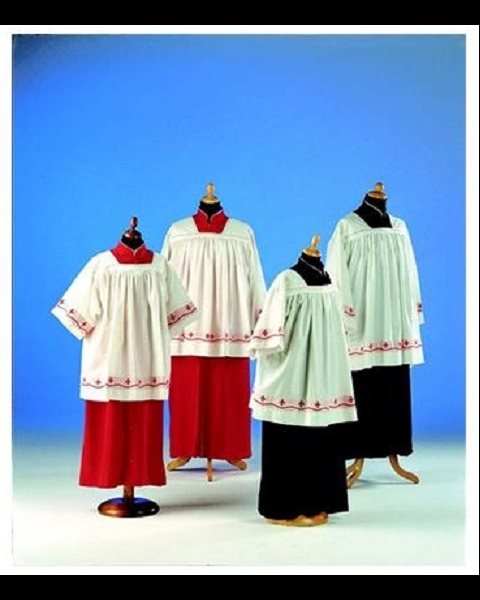 Altar Cassock Black, Red, Purple or Green For Children