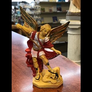 Statue Saint Michel Archange 8" (20 cm) en résine italienne