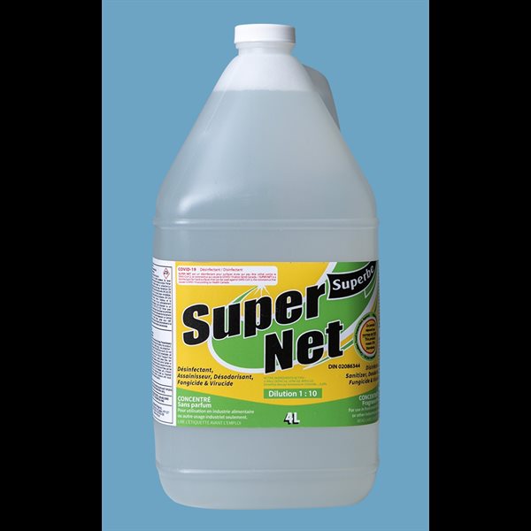 Supernet Désinfectant Approuvé COVID-19 / 4 Litres Supernet Désinfectant Approuvé COVID-19 / 4 Litres