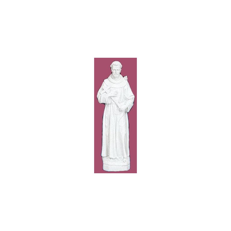 St. Francis White Vinyl Compo. Outdoor Statue, 24" (61 cm)