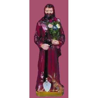 Statue ext. Saint Fiacre 24'' (61 cm) couleur polyuréthane