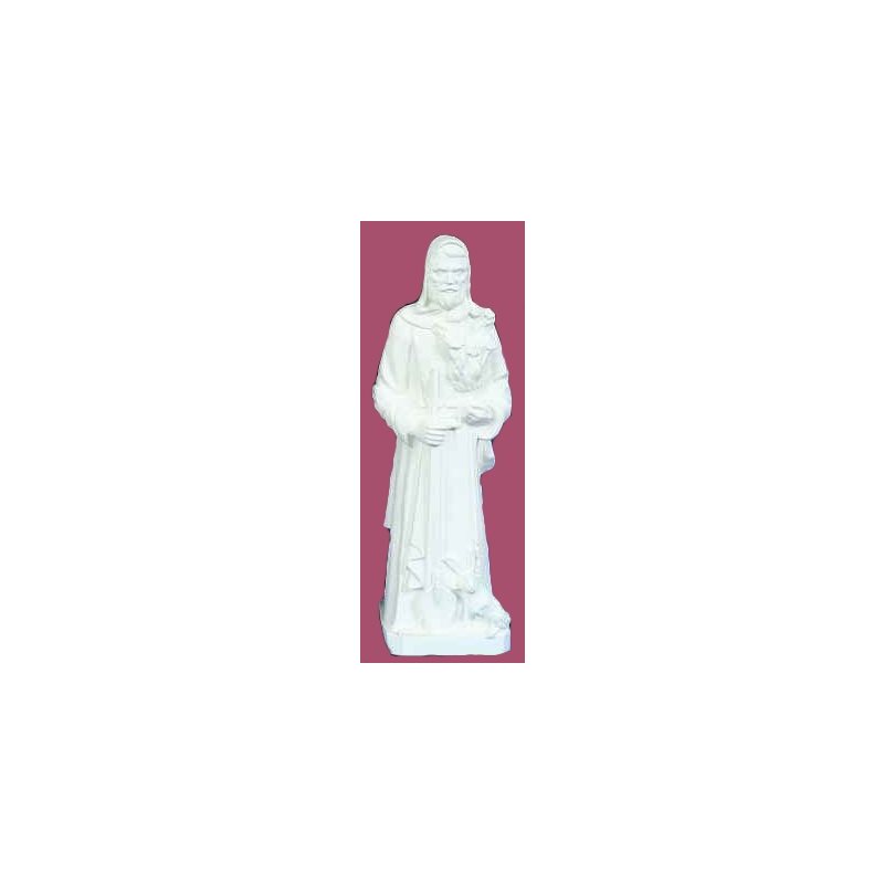 St. Fiacre White Vinyl Compo. Outdoor Statue, 24" (61 cm)