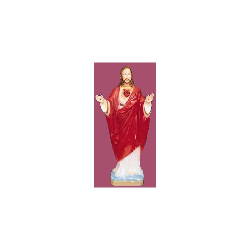 Statue ext. Sacré-Coeur bénissant 24" (61 cm) couleur polyu.
