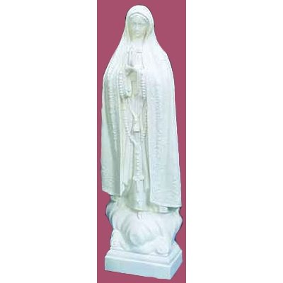 Our Lady of Fatima White Vinyl Compo. Outdoor Statue, 24"