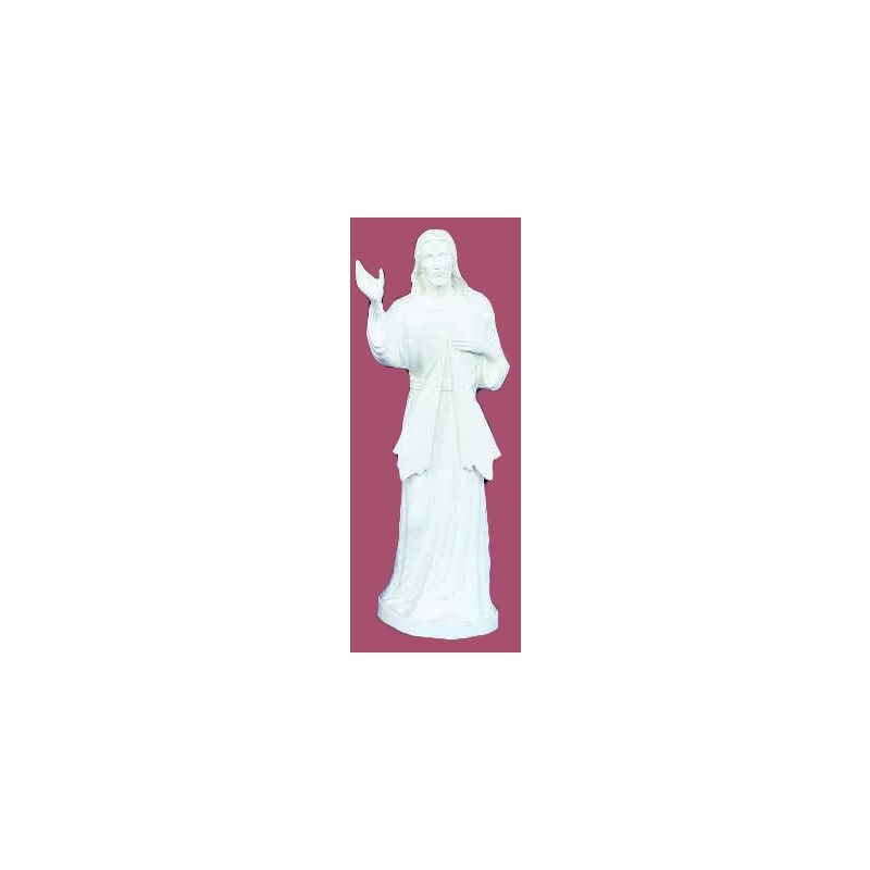 Statue ext. Jésus Miséricordieux 24'' (61 cm) blanche polyu.