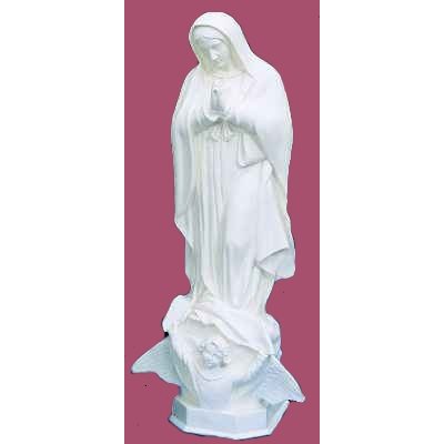 Statue ext. N.D. Guadeloupe 24'' (61 cm) blanche polyuréthan