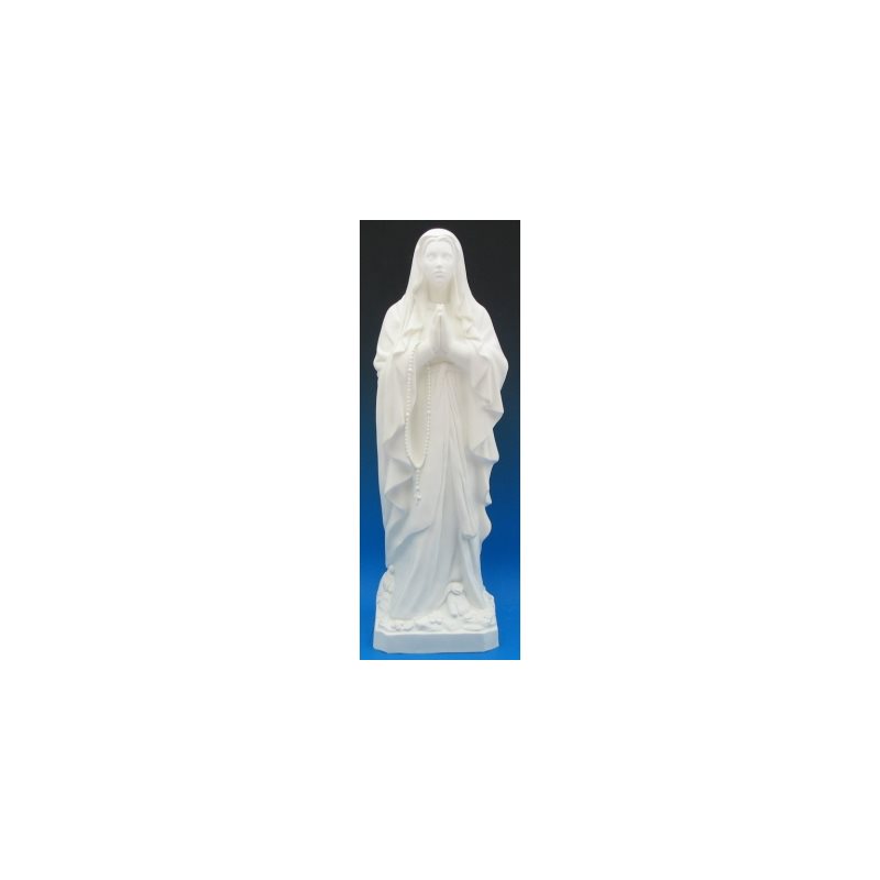 Our Lady of Lourdes White Vinyl Compo. Outdoor Statue, 24"