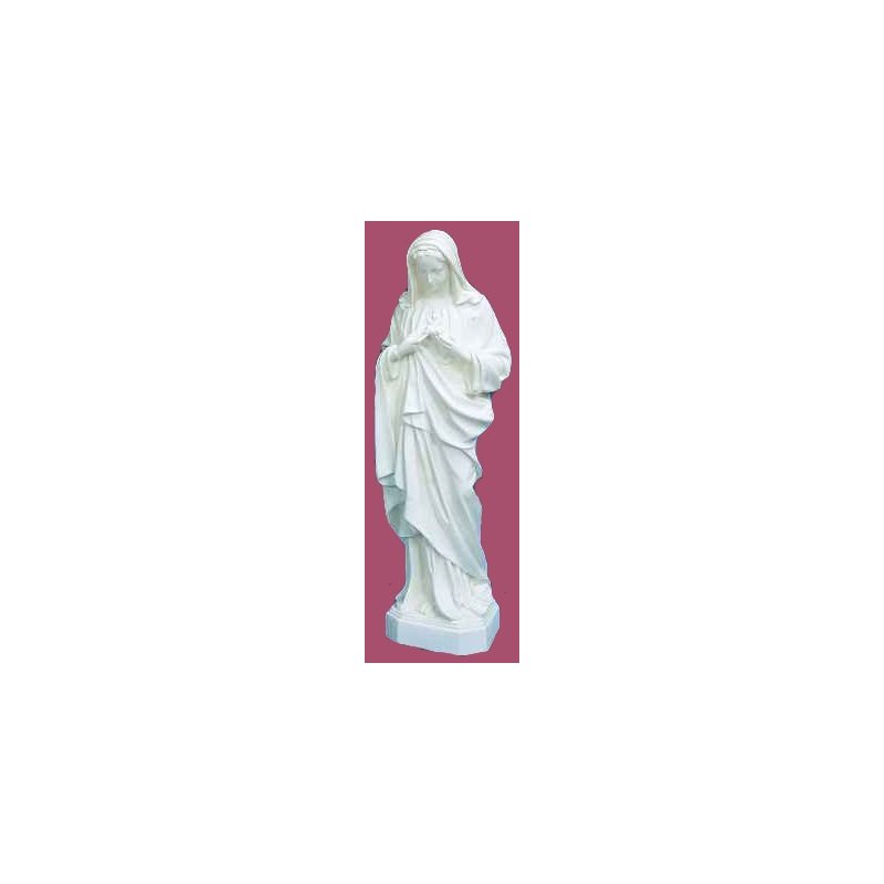 Sacred Heart of Mary White Vinyl Compo. Outdoor Statue, 24"