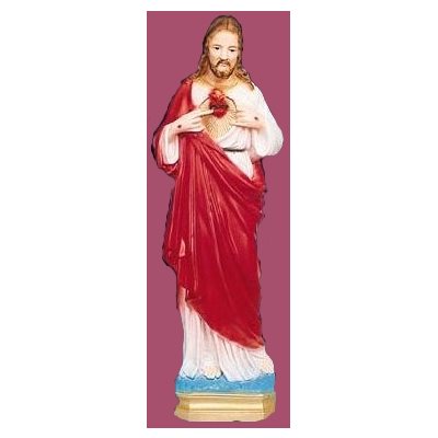 Sacred Heart of Jesus Color Vinyl Compo. Outdoor Statue, 24"