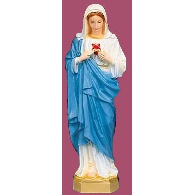 Sacred Heart of Mary Color Vinyl Compo. Outdoor Statue, 32''