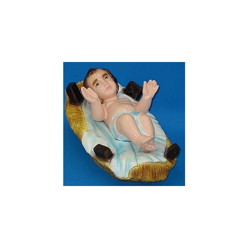 Infant Jesus Color Vinyl Compo W / Crib Outdoor Fig., 10.5"